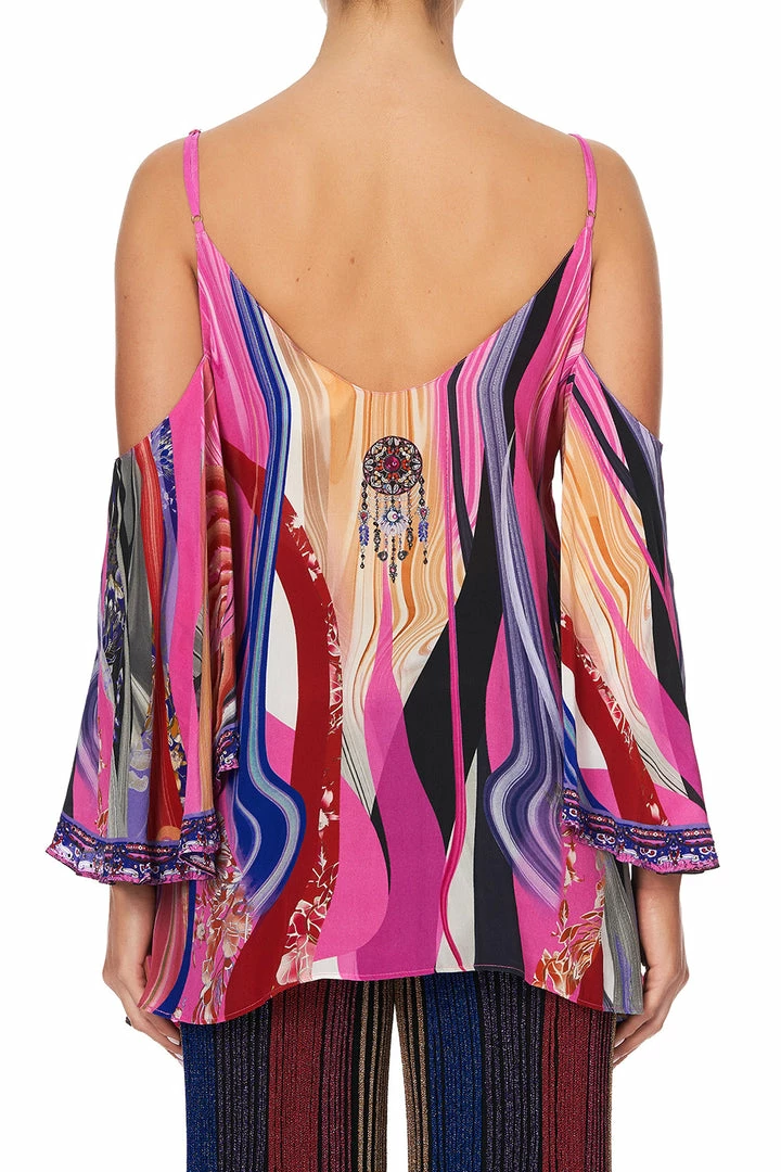 Camilla EBoutique (US) DROP SHOULDER STRAPPY BLOUSE FOLK RIVER