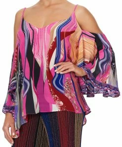 Camilla EBoutique (US) DROP SHOULDER STRAPPY BLOUSE FOLK RIVER