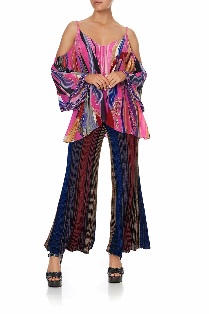 Camilla EBoutique (US) DROP SHOULDER STRAPPY BLOUSE FOLK RIVER