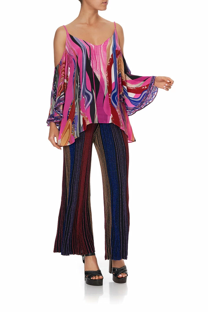 Camilla EBoutique (US) DROP SHOULDER STRAPPY BLOUSE FOLK RIVER