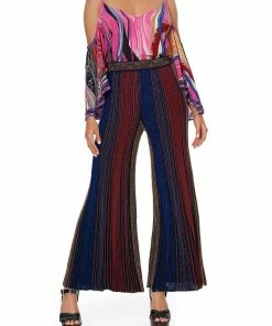 Camilla EBoutique (US) FLARED METALLIC KNIT PANTS FOLK RIVER