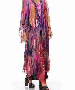 Camilla EBoutique (US) ROBE WITH DOUBLE LAYERED HEM FOLK RIVER Up To 50% Off