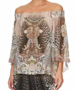 Camilla EBoutique (US) OFF SHOULDER SHIRRED BLOUSE FOREVER FOREVER Up To 40% Off