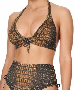 Camilla EBoutique (US) HALTER BRA WITH EYELETS CROCODILE ROCK Up To 30% Off