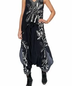 Camilla EBoutique (US) HIGH LOW CROSS OVERLAY TOP BOTANICAL BANDITS