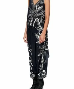 Camilla EBoutique (US) HIGH LOW CROSS OVERLAY TOP BOTANICAL BANDITS