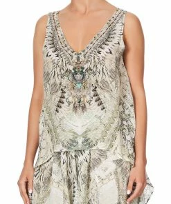 Camilla EBoutique (US) HIGH LOW CROSS OVERLAY TOP DAINTREE DREAMING