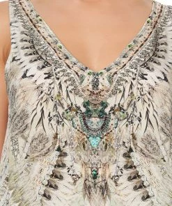 Camilla EBoutique (US) HIGH LOW CROSS OVERLAY TOP DAINTREE DREAMING