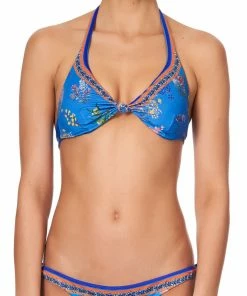 Camilla EBoutique (US) Up To 30% Off KNOT FRONT HALTER TOP SOUTHERN SPLENDOUR