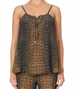 Camilla EBoutique (US) LACE UP FRONT CAMI CROCODILE ROCK