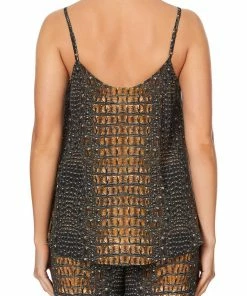 Camilla EBoutique (US) LACE UP FRONT CAMI CROCODILE ROCK