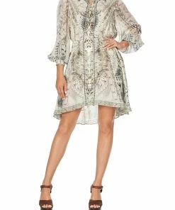 Camilla EBoutique (US) LACE UP SHIRRED WAIST DRESS DAINTREE DREAMING