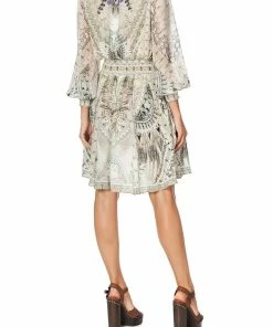 Camilla EBoutique (US) LACE UP SHIRRED WAIST DRESS DAINTREE DREAMING
