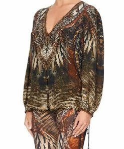 Camilla EBoutique (US) Up To 30% Off LACE UP SIDE BLOUSE KAKADU CALLING