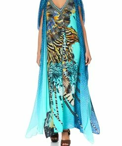 Camilla EBoutique (US) LONG KAFTAN WITH OVERLAY DETAIL MARINE QUEEN Up To 50% Off