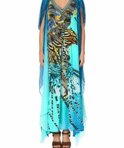 Camilla EBoutique (US) LONG KAFTAN WITH OVERLAY DETAIL MARINE QUEEN Up To 50% Off
