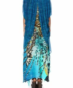 Camilla EBoutique (US) LONG KAFTAN WITH OVERLAY DETAIL MARINE QUEEN Up To 50% Off