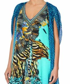 Camilla EBoutique (US) LONG KAFTAN WITH OVERLAY DETAIL MARINE QUEEN Up To 50% Off