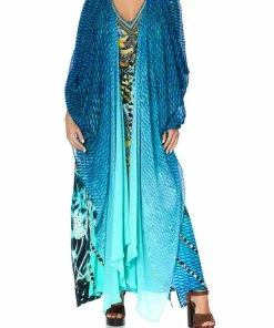 Camilla EBoutique (US) LONG KAFTAN WITH OVERLAY DETAIL MARINE QUEEN Up To 50% Off
