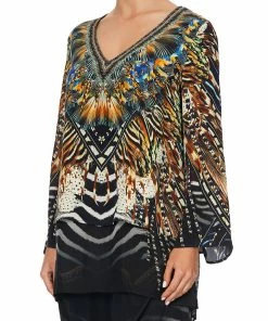 Camilla EBoutique (US) BLOUSE WITH SIDE SPLIT UNDERLAY LOST PARADISE Up To 30% Off