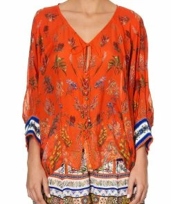 Camilla EBoutique (US) Up To 30% Off RAGLAN SLEEVE BUTTON UP TOP GONE COAST