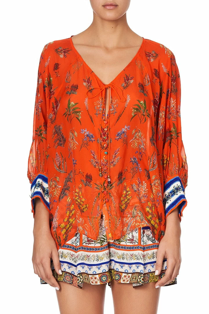Camilla EBoutique (US) Up To 30% Off RAGLAN SLEEVE BUTTON UP TOP GONE COAST