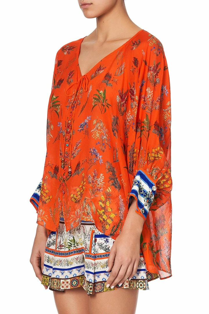 Camilla EBoutique (US) Up To 30% Off RAGLAN SLEEVE BUTTON UP TOP GONE COAST