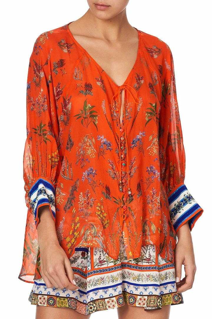 Camilla EBoutique (US) Up To 30% Off RAGLAN SLEEVE BUTTON UP TOP GONE COAST