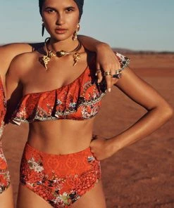 Camilla EBoutique (US) Up To 30% Off ONE SHOULDER FRILL BRA WONDERING WARATAH