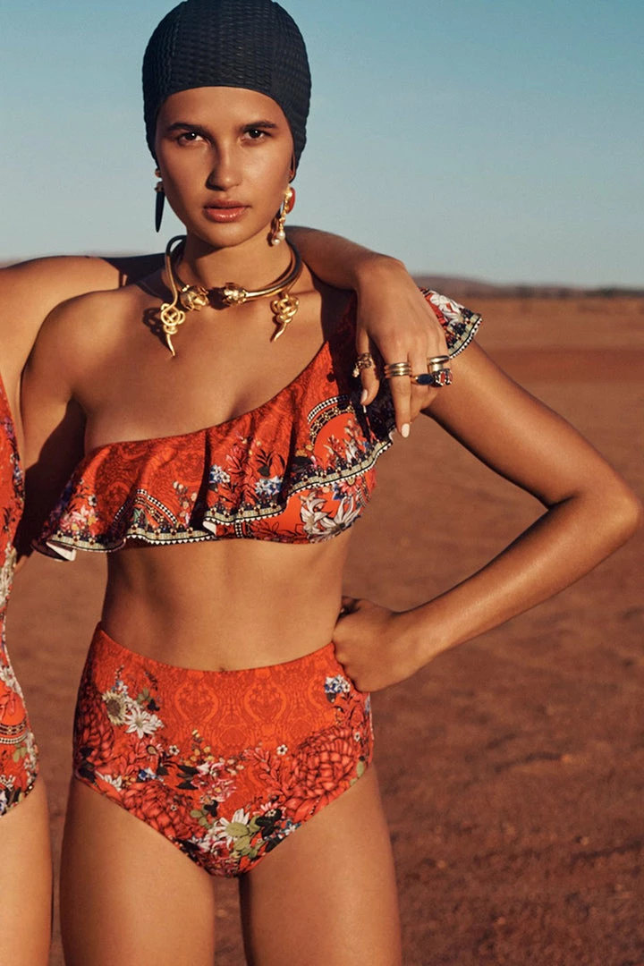 Camilla EBoutique (US) Up To 30% Off ONE SHOULDER FRILL BRA WONDERING WARATAH