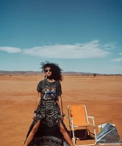 Camilla EBoutique (US) ELASTIC WAIST SKIRT WITH SPLITS UNDER A FULL MOON