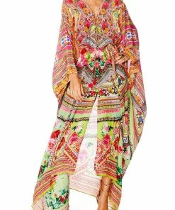 Camilla EBoutique (US) SPLIT HEM LACE UP KAFTAN HANI HONEY Resort