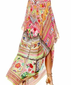 Camilla EBoutique (US) SPLIT HEM LACE UP KAFTAN HANI HONEY Resort