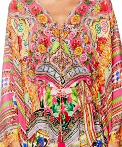 Camilla EBoutique (US) SPLIT HEM LACE UP KAFTAN HANI HONEY Resort