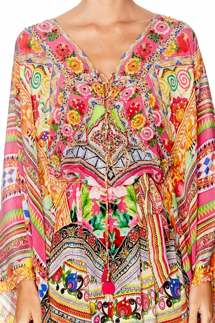 Camilla EBoutique (US) SPLIT HEM LACE UP KAFTAN HANI HONEY Resort
