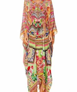 Camilla EBoutique (US) SPLIT HEM LACE UP KAFTAN HANI HONEY Resort