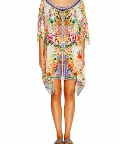 Camilla EBoutique (US) SHORT ROUND NECK KAFTAN FLOWER HOUR Resort