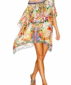 Camilla EBoutique (US) SHORT ROUND NECK KAFTAN FLOWER HOUR Resort