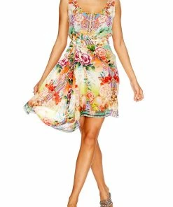 Camilla EBoutique (US) SHORT ROUND NECK KAFTAN FLOWER HOUR Resort