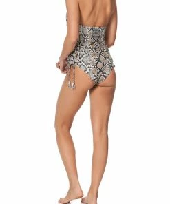 Camilla EBoutique (US) U RING ROUCHED HALTER TANK KAKADU BOO